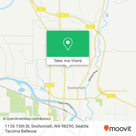 1136 13th St, Snohomish, WA 98290 map