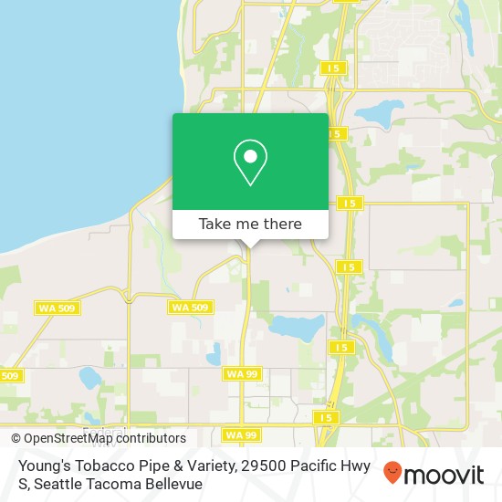 Mapa de Young's Tobacco Pipe & Variety, 29500 Pacific Hwy S