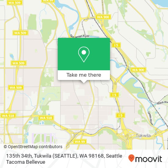 135th 34th, Tukwila (SEATTLE), WA 98168 map