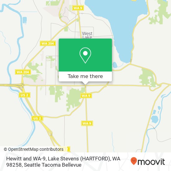 Hewitt and WA-9, Lake Stevens (HARTFORD), WA 98258 map