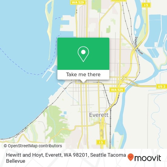 Hewitt and Hoyt, Everett, WA 98201 map