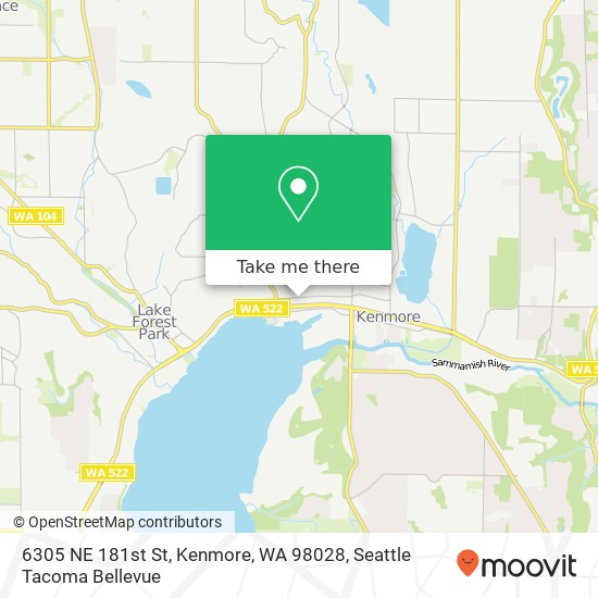 Mapa de 6305 NE 181st St, Kenmore, WA 98028