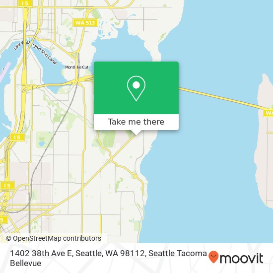 Mapa de 1402 38th Ave E, Seattle, WA 98112