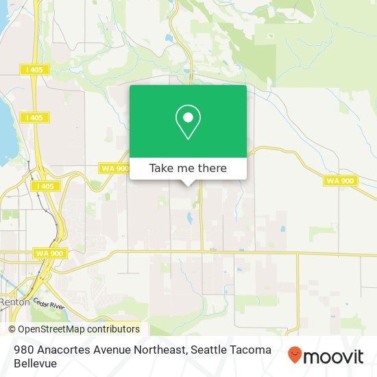 980 Anacortes Avenue Northeast, 980 Anacortes Ave NE, Renton, WA 98059, USA map