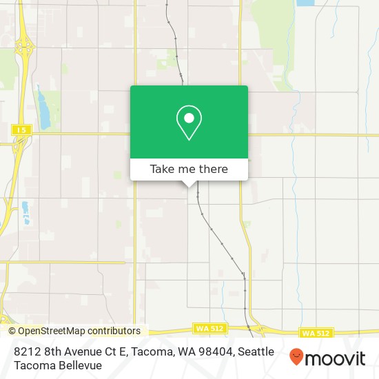 Mapa de 8212 8th Avenue Ct E, Tacoma, WA 98404