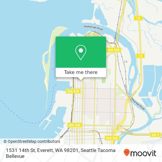 Mapa de 1531 14th St, Everett, WA 98201