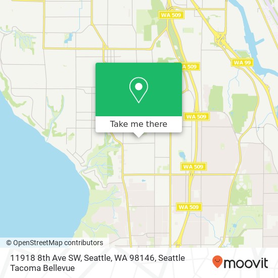 Mapa de 11918 8th Ave SW, Seattle, WA 98146