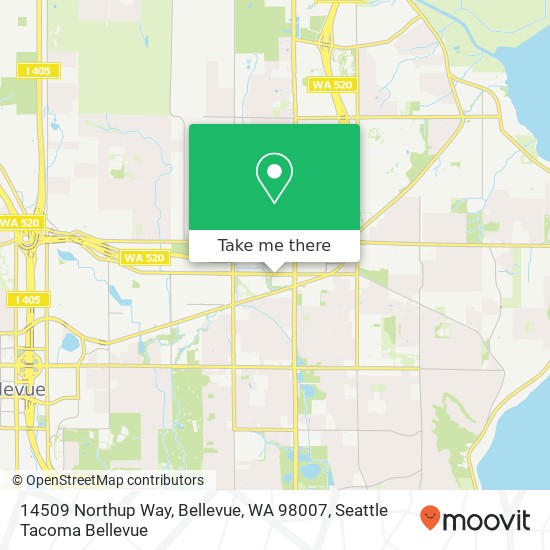 Mapa de 14509 Northup Way, Bellevue, WA 98007