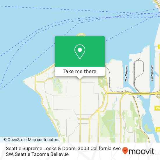 Mapa de Seattle Supreme Locks & Doors, 3003 California Ave SW