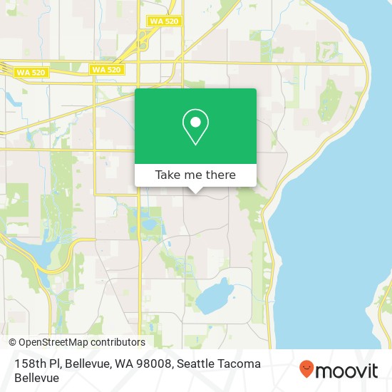 Mapa de 158th Pl, Bellevue, WA 98008