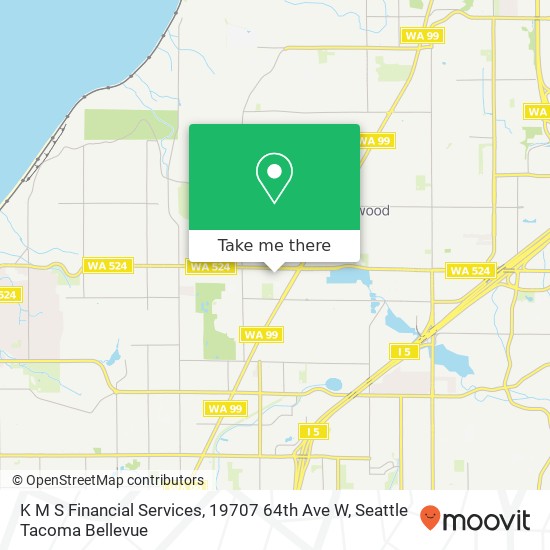 Mapa de K M S Financial Services, 19707 64th Ave W