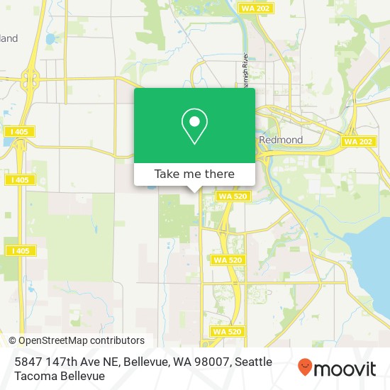 Mapa de 5847 147th Ave NE, Bellevue, WA 98007