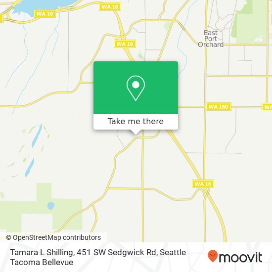 Mapa de Tamara L Shilling, 451 SW Sedgwick Rd