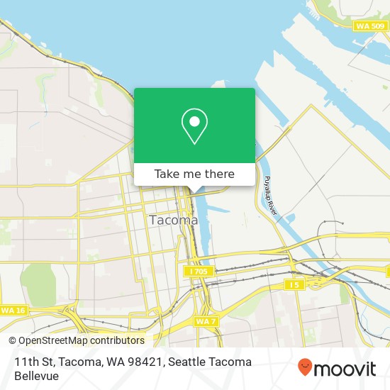 Mapa de 11th St, Tacoma, WA 98421