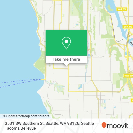 Mapa de 3531 SW Southern St, Seattle, WA 98126