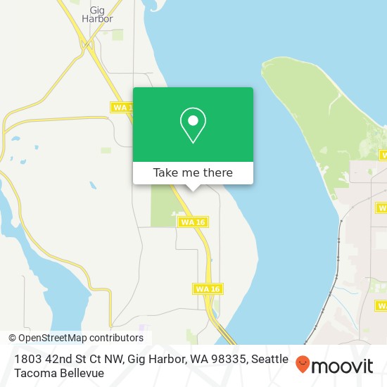 Mapa de 1803 42nd St Ct NW, Gig Harbor, WA 98335