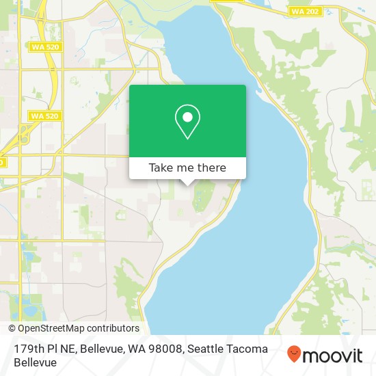 Mapa de 179th Pl NE, Bellevue, WA 98008