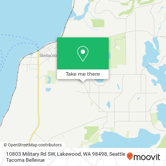 Mapa de 10803 Military Rd SW, Lakewood, WA 98498
