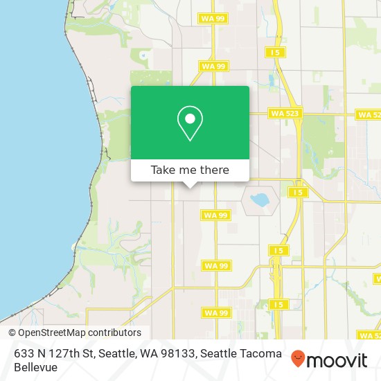 Mapa de 633 N 127th St, Seattle, WA 98133