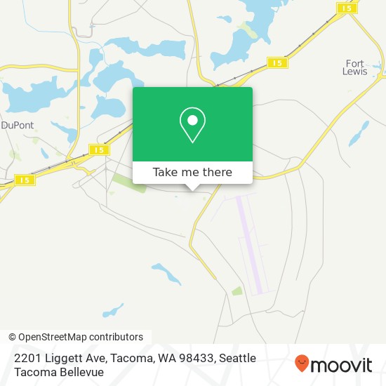 Mapa de 2201 Liggett Ave, Tacoma, WA 98433