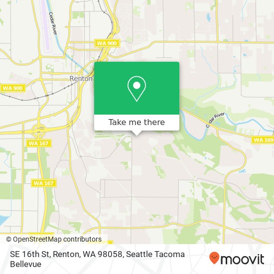 Mapa de SE 16th St, Renton, WA 98058