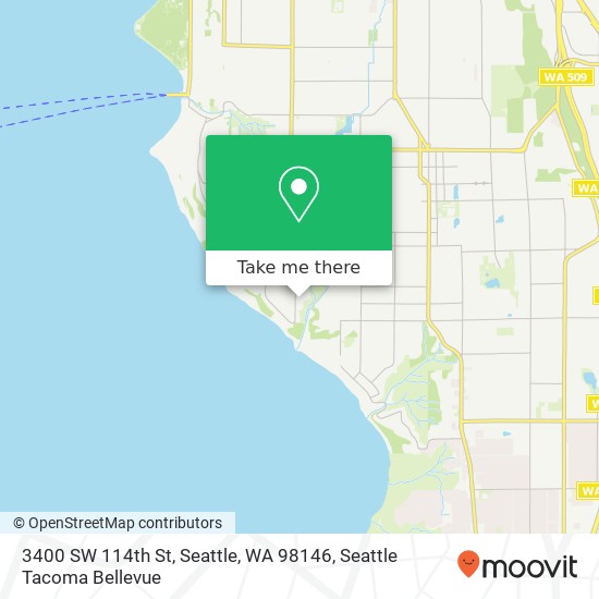 Mapa de 3400 SW 114th St, Seattle, WA 98146