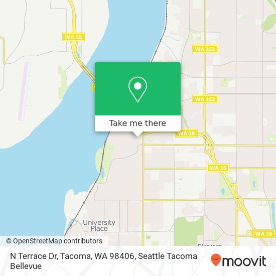 Mapa de N Terrace Dr, Tacoma, WA 98406