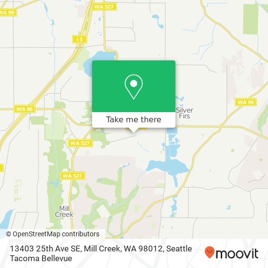 Mapa de 13403 25th Ave SE, Mill Creek, WA 98012