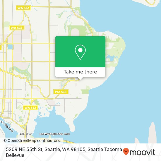 Mapa de 5209 NE 55th St, Seattle, WA 98105