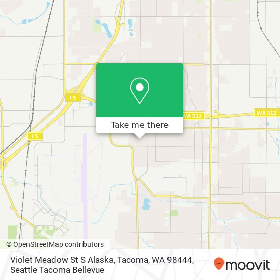 Mapa de Violet Meadow St S Alaska, Tacoma, WA 98444