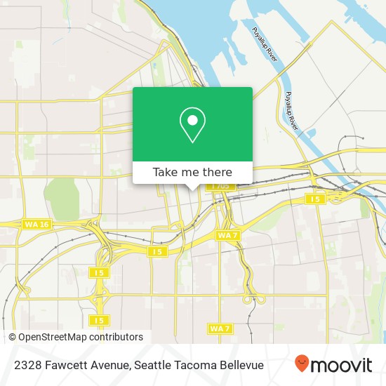 2328 Fawcett Avenue, 2328 Fawcett Ave, Tacoma, WA 98402, USA map