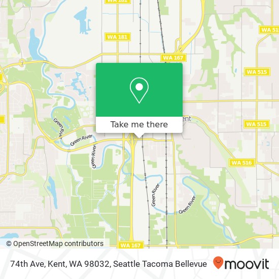 Mapa de 74th Ave, Kent, WA 98032