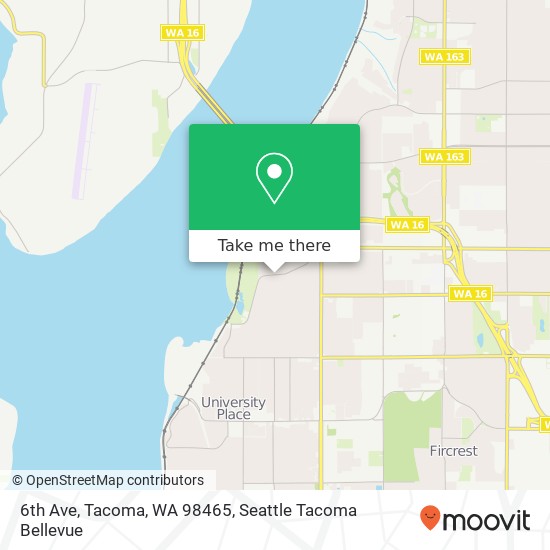 Mapa de 6th Ave, Tacoma, WA 98465