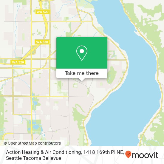 Action Heating & Air Conditioning, 1418 169th Pl NE map
