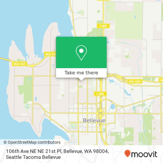 106th Ave NE NE 21st Pl, Bellevue, WA 98004 map