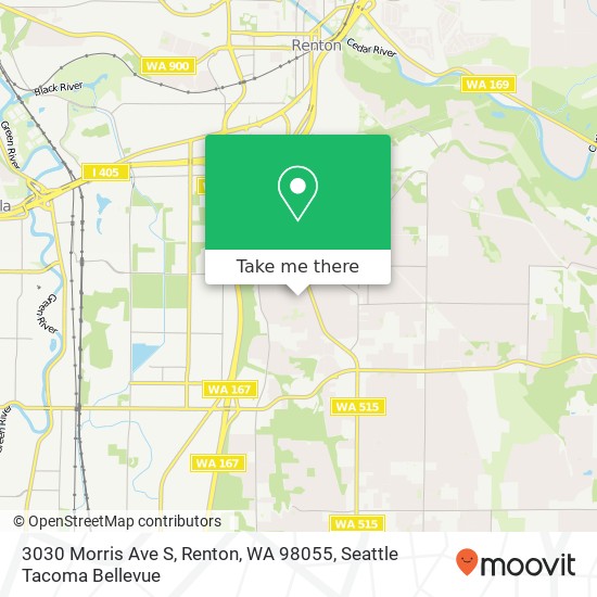 Mapa de 3030 Morris Ave S, Renton, WA 98055