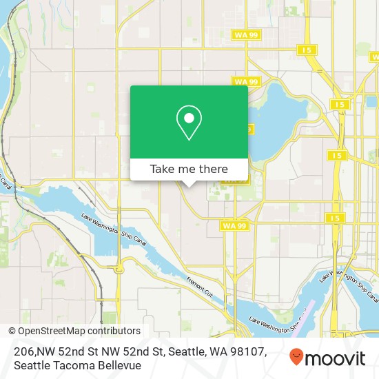 Mapa de 206,NW 52nd St NW 52nd St, Seattle, WA 98107