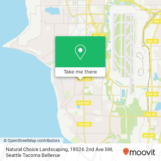 Mapa de Natural Choice Landscaping, 18526 2nd Ave SW