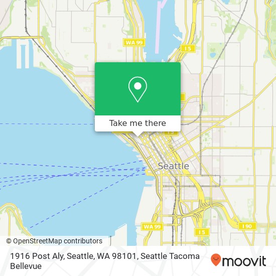 Mapa de 1916 Post Aly, Seattle, WA 98101