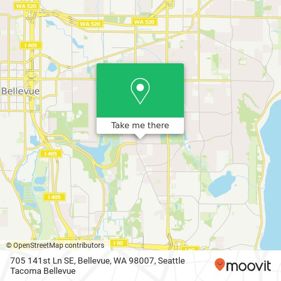 Mapa de 705 141st Ln SE, Bellevue, WA 98007