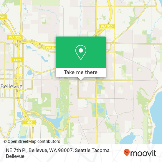 Mapa de NE 7th Pl, Bellevue, WA 98007
