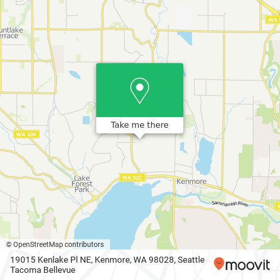 Mapa de 19015 Kenlake Pl NE, Kenmore, WA 98028