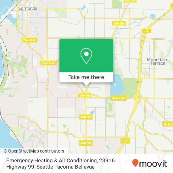 Mapa de Emergency Heating & Air Conditioning, 23916 Highway 99