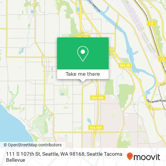 Mapa de 111 S 107th St, Seattle, WA 98168