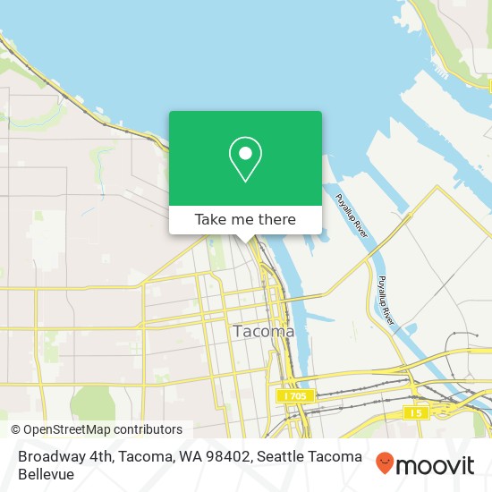 Mapa de Broadway 4th, Tacoma, WA 98402