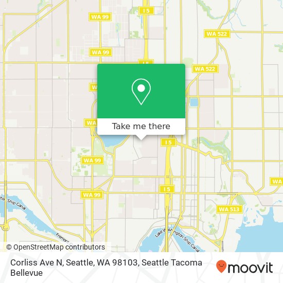 Mapa de Corliss Ave N, Seattle, WA 98103