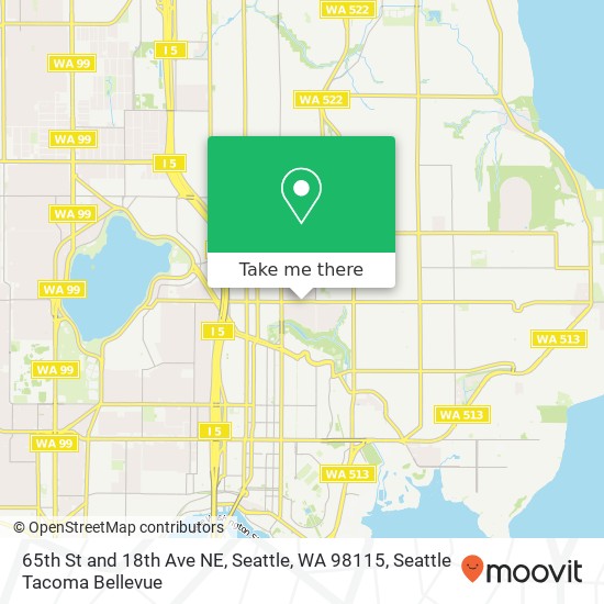 Mapa de 65th St and 18th Ave NE, Seattle, WA 98115