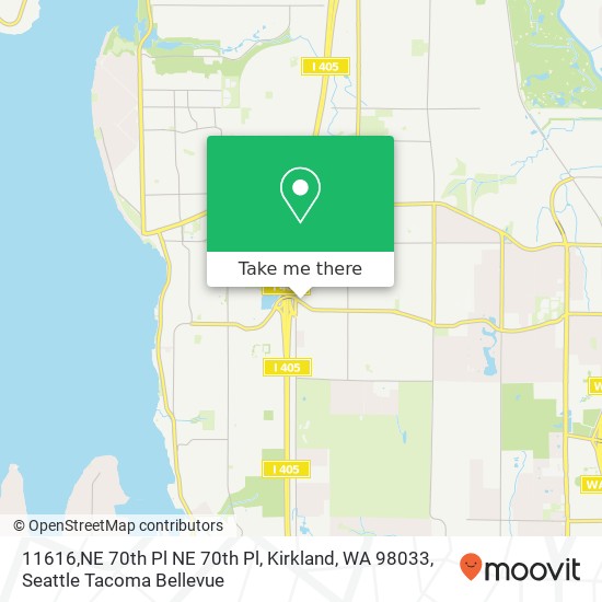 Mapa de 11616,NE 70th Pl NE 70th Pl, Kirkland, WA 98033