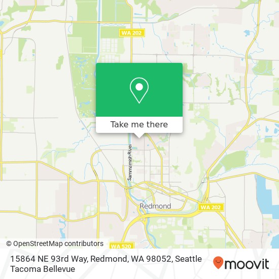 Mapa de 15864 NE 93rd Way, Redmond, WA 98052
