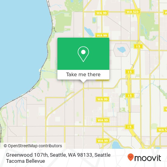 Mapa de Greenwood 107th, Seattle, WA 98133